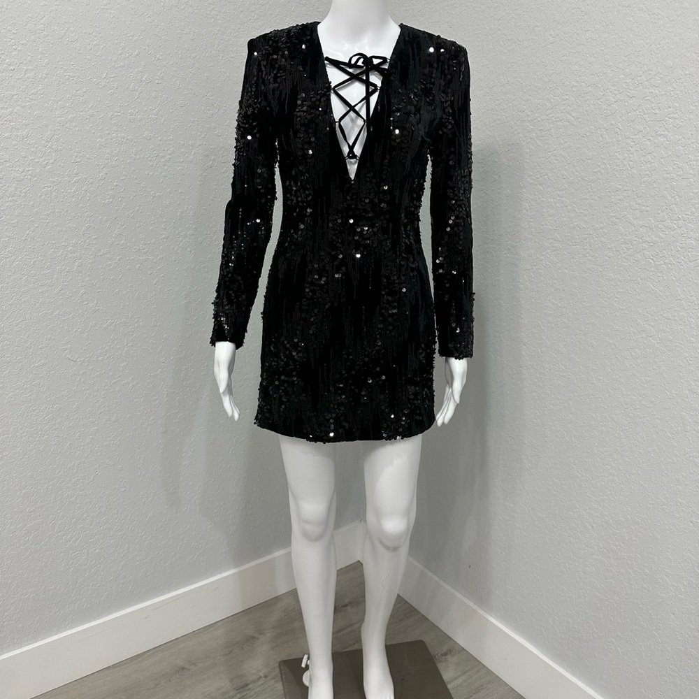 Saint Laurent Black Sequin Dress XS